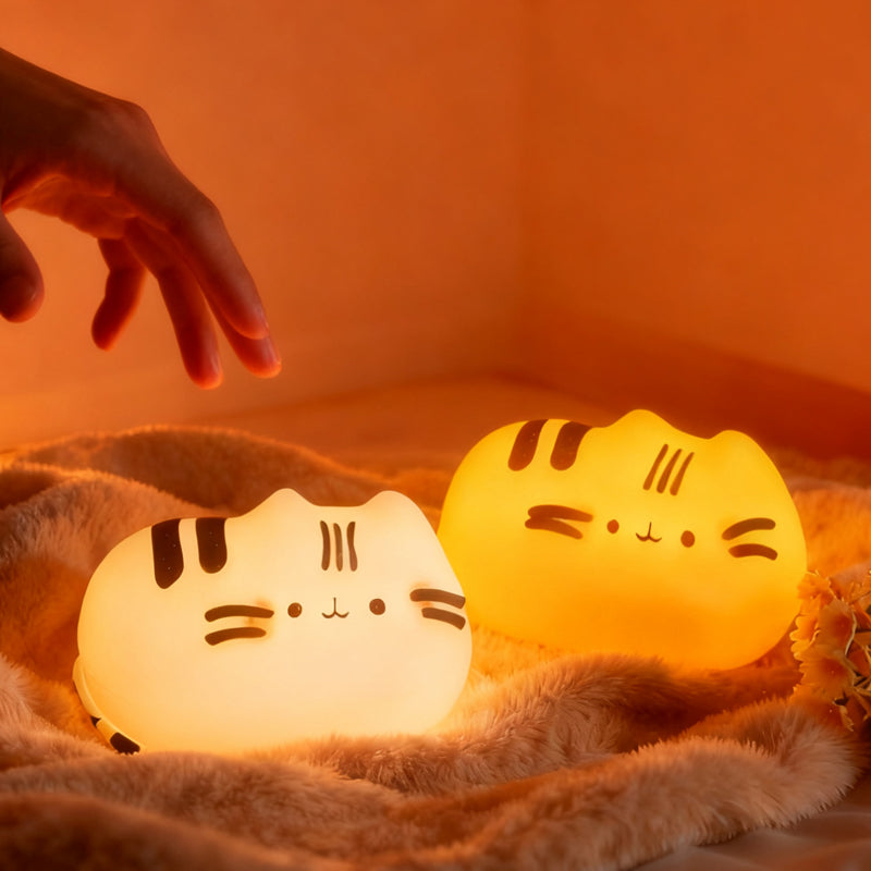 إضائة ليلية من السيليكون الناعم - قطة جالسة