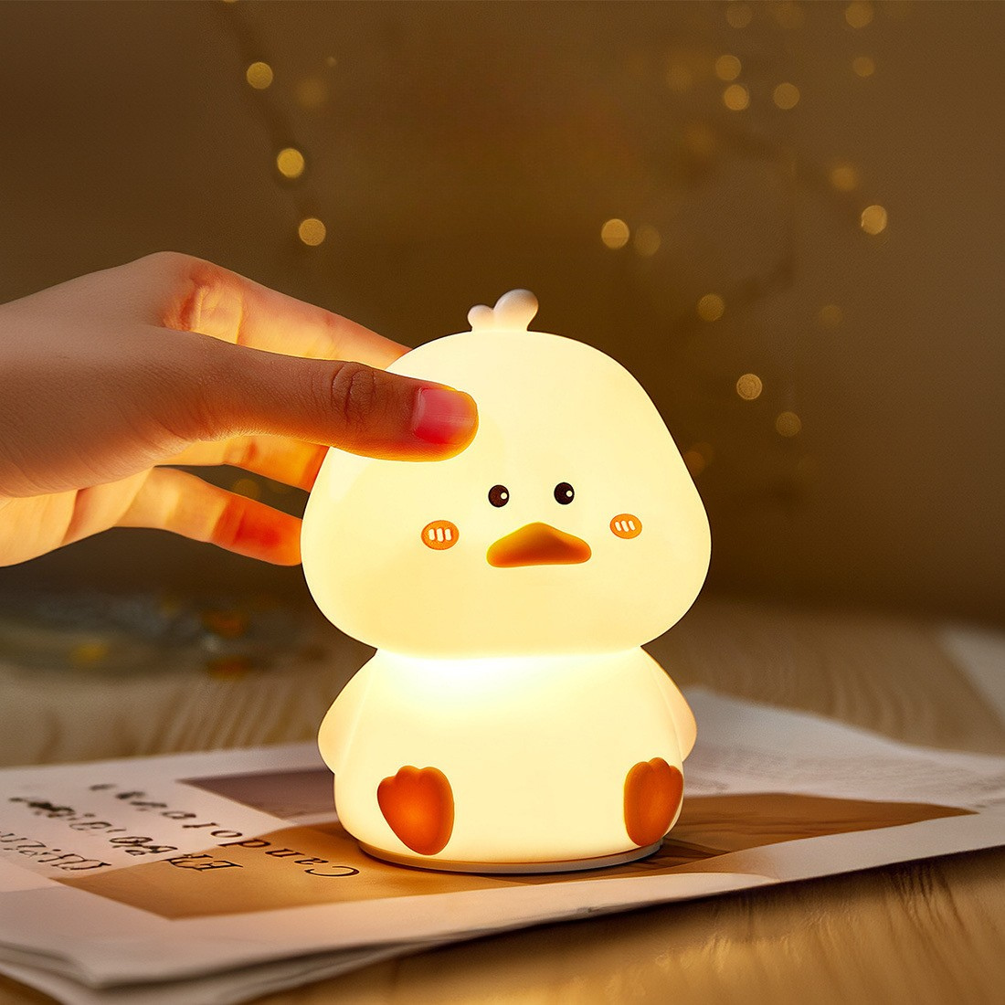 إضائة ليلية من السيليكون الناعم - البطة المندهشة