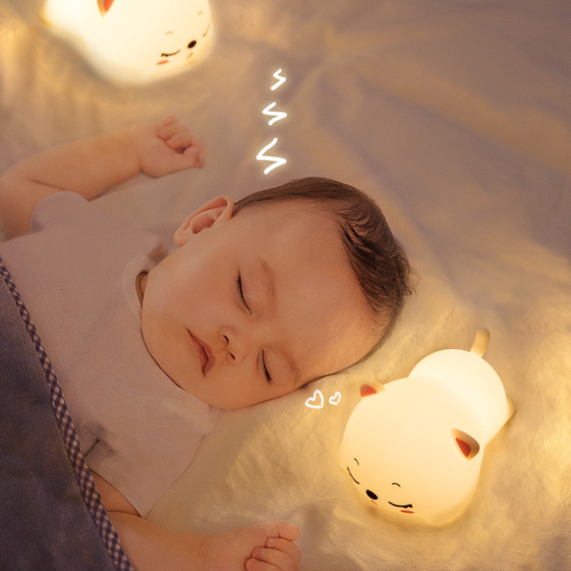 إضائة ليلية من السيليكون الناعم - قطة نائمة