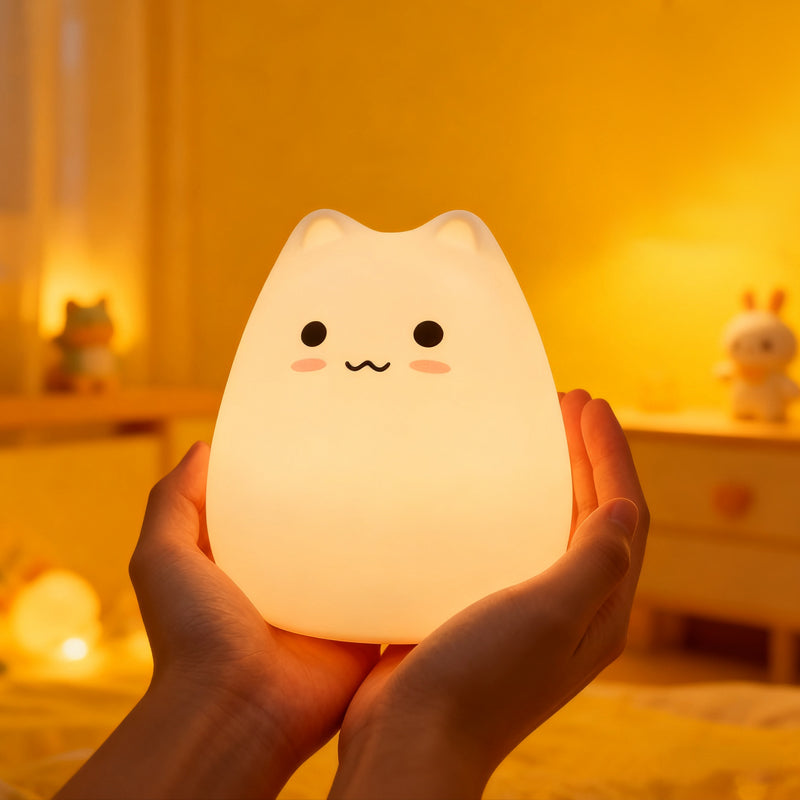إضائة ليلية من السيليكون الناعم - قطة كيوت