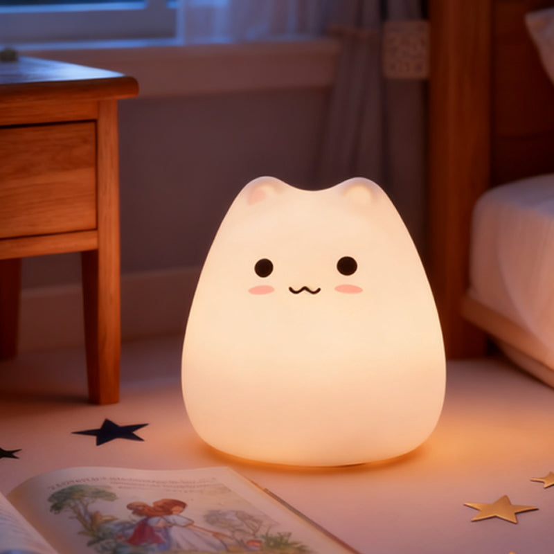 إضائة ليلية من السيليكون الناعم - قطة كيوت