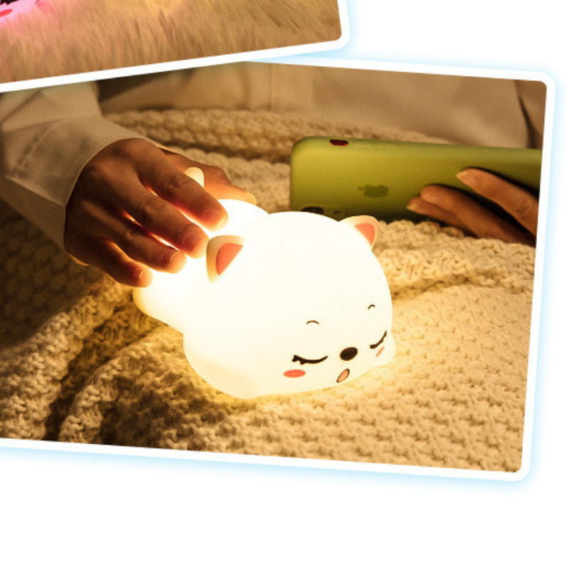 إضائة ليلية من السيليكون الناعم - قطة نائمة