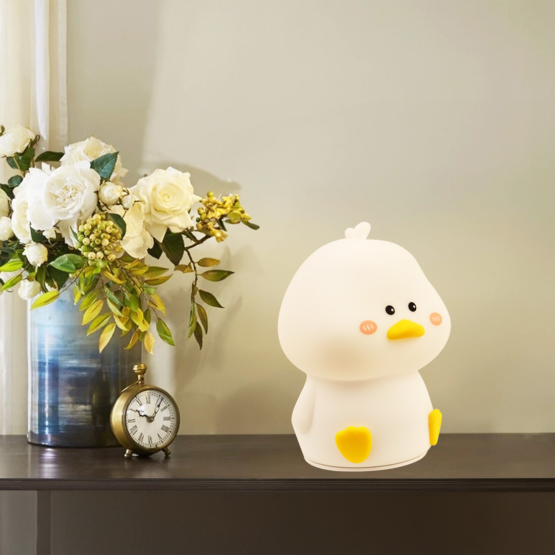 إضائة ليلية من السيليكون الناعم - البطة المندهشة