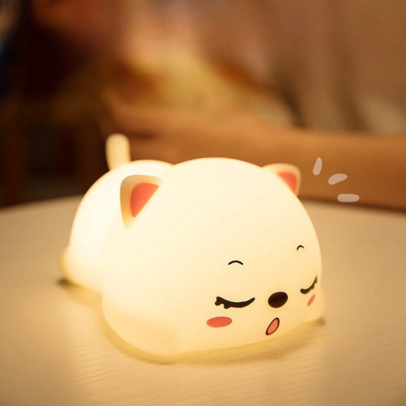 إضائة ليلية من السيليكون الناعم - قطة نائمة