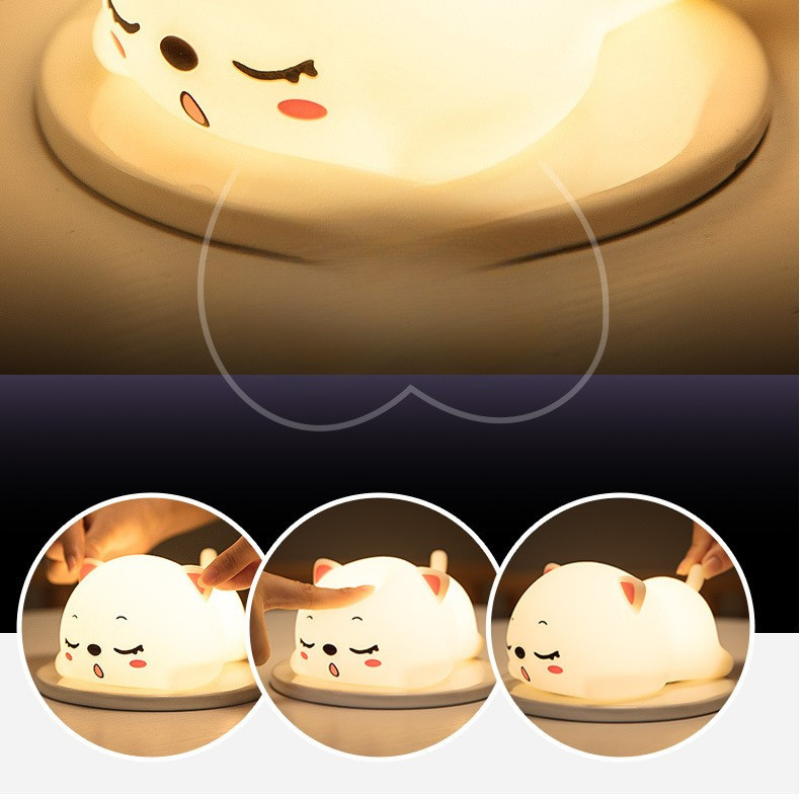 إضائة ليلية من السيليكون الناعم - قطة نائمة